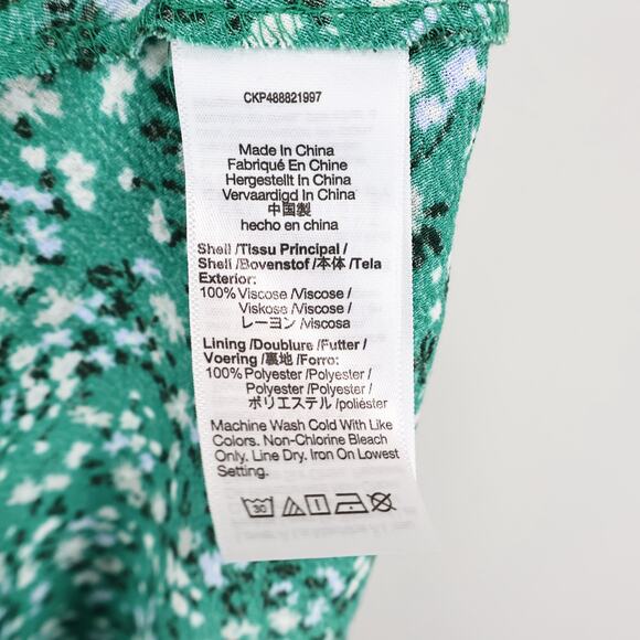 NWT Madewell Ruched Scoopneck Crepe Midi Dress In Floral Kelly Green Size 10 - Picture 10 of 11